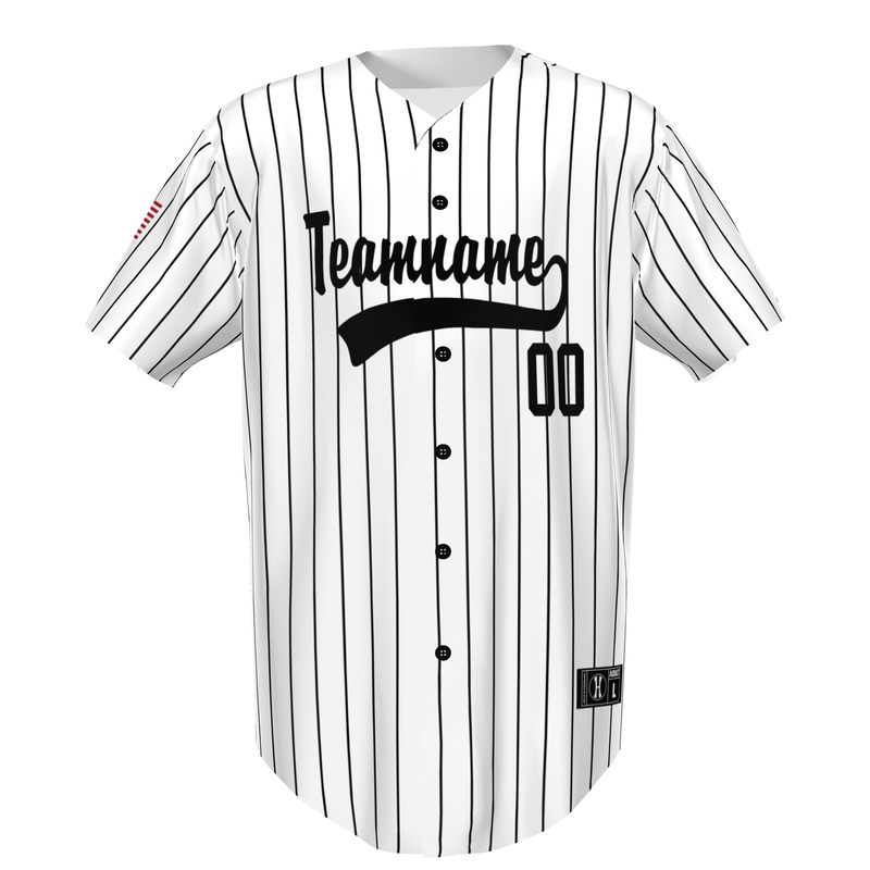 Custom Full Button Pin Stripe Baseball Jersey