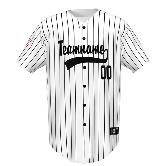 Custom Full Button Pin Stripe Baseball Jersey